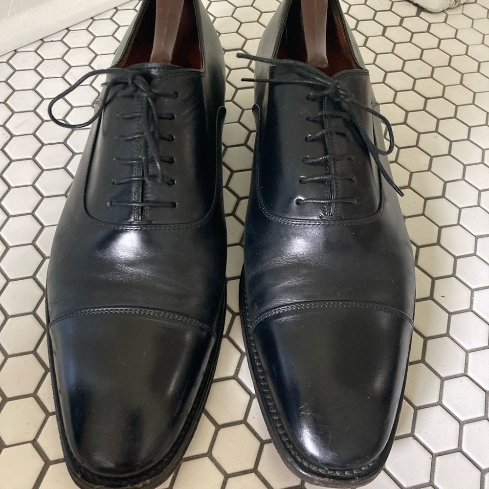 Santoni Italy Classic Black Men's Dress Shoes
